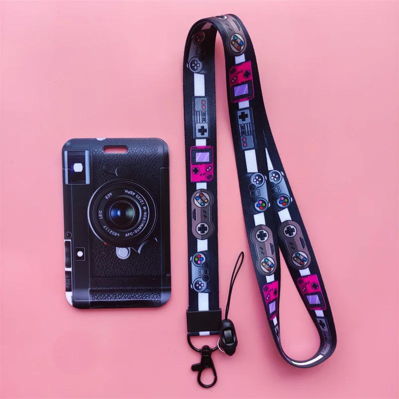 Retro Tape Card Holder Lanyard Camera Neck Strap Credit Card Case ID Badge Holders Credentials Protection Card Holders