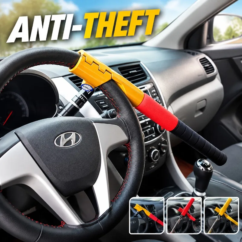 Car Steering Wheel Baseball Lock Multifunctional Auto Anti-theft Security Tool Thickened Solid Structure Deter Vehicle Theft