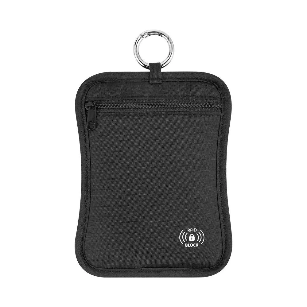 Anti-Theft Travel Wallet Waterproof Lightweight Card Passport Pouch Passport Holder With Locking Hook RFID Blocking Wallet