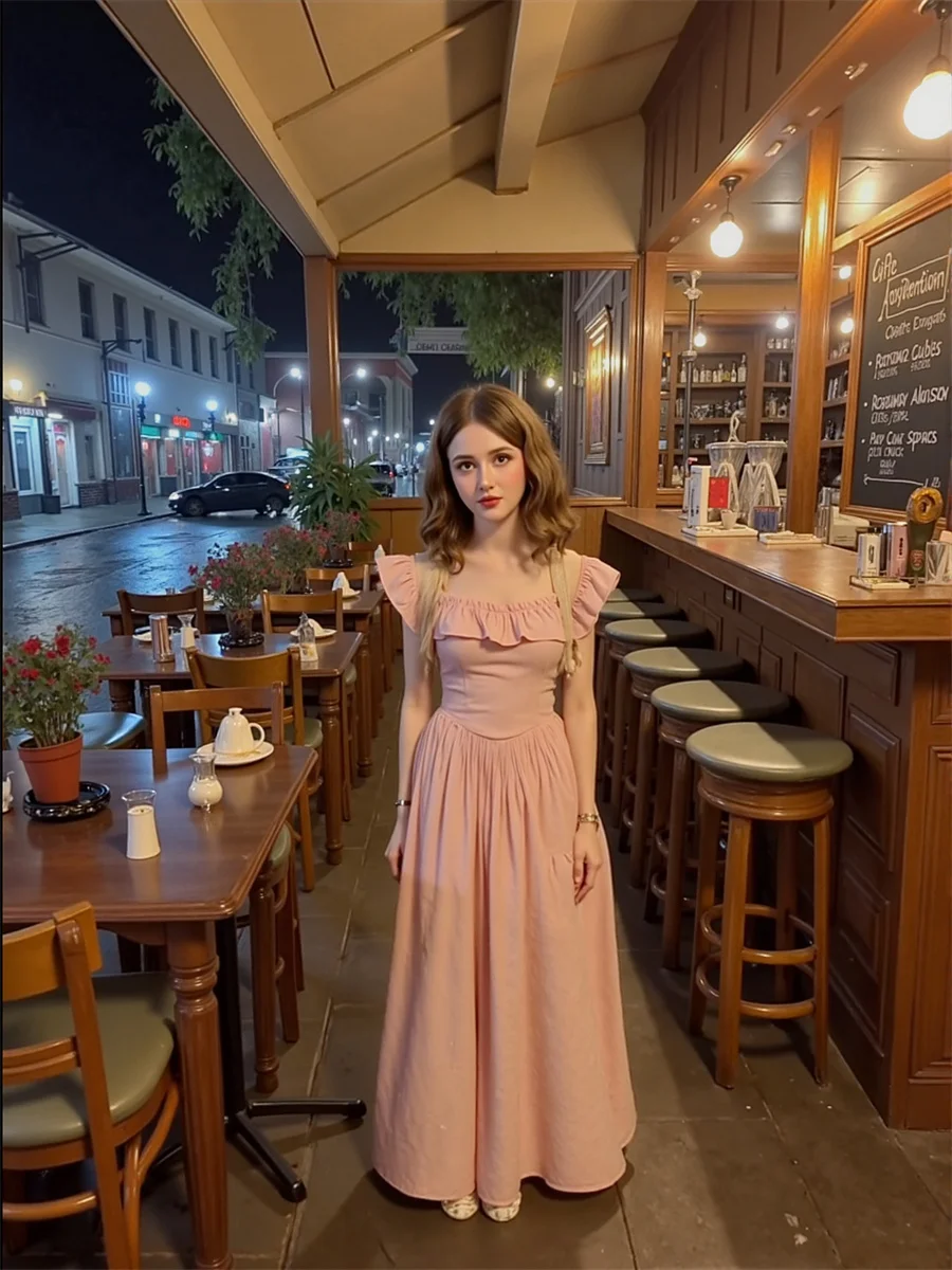 فستان نسائي وردي على طراز الأميرة على شكل حرف a بأكمام طويلة وأكمام قصيرة نصف كم وأكمام متوسطة وأكمام منتفخة #6