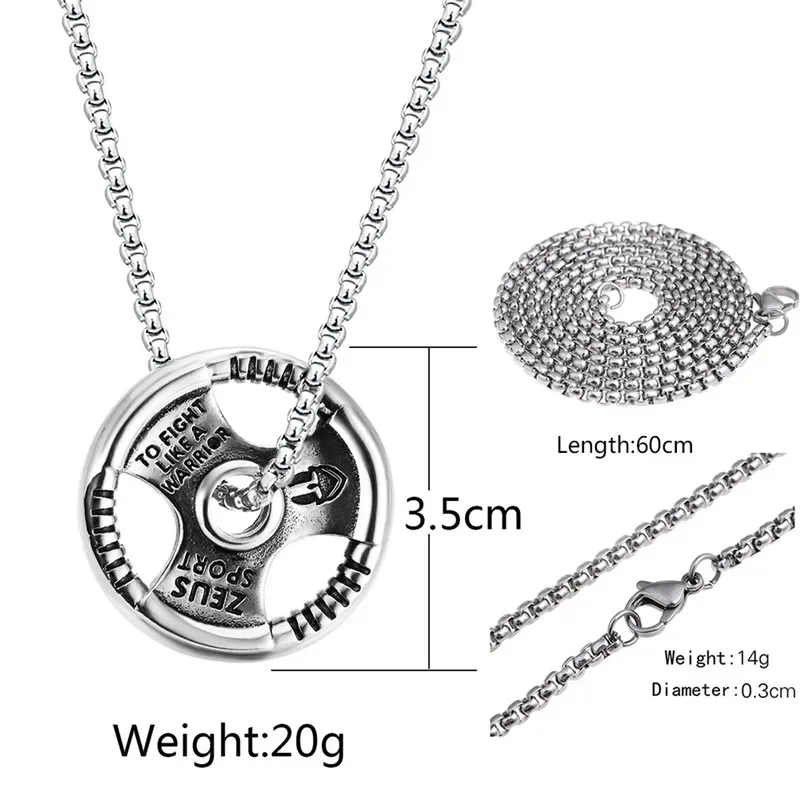 Punk Car Steering Wheel Creative Force Fitness Stainless Steel Pendant Necklace
