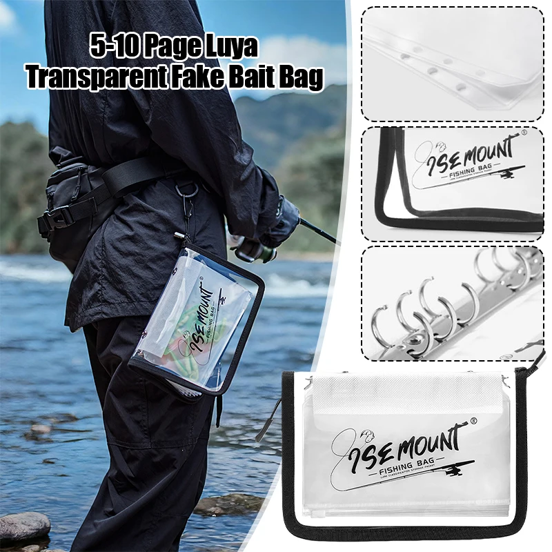 

Luya Transparent PVC Fake Bait Storage Bag Waterproof, Compartmentalized Fishing Tackle Organizer for Lures & Accessories
