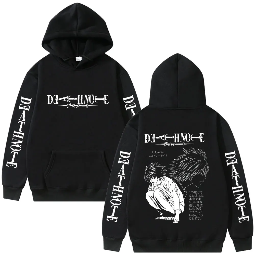 

Anime Death Note Hoodie Yagami Light Graphic Sweatshirt Men Women Cartoon Manga Oversized Hoodies Men's 90s Vintage Streetwear