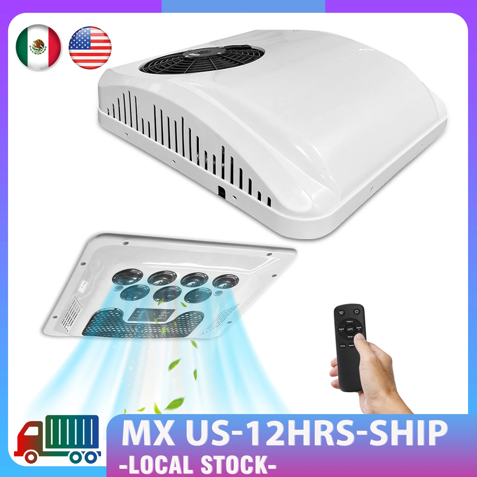

Aspligo 24V Electric RV Roof Air Conditioner Heat and Cool 12V RV Rooftop Parking ac For Truck Camper Van Caravans Motorhome