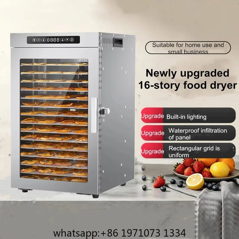 Professional 16-Layer Food Dehydrator Machine,  High Power Dryer for Jerky/Fruit Leather/Herbs, with Overheat Protection