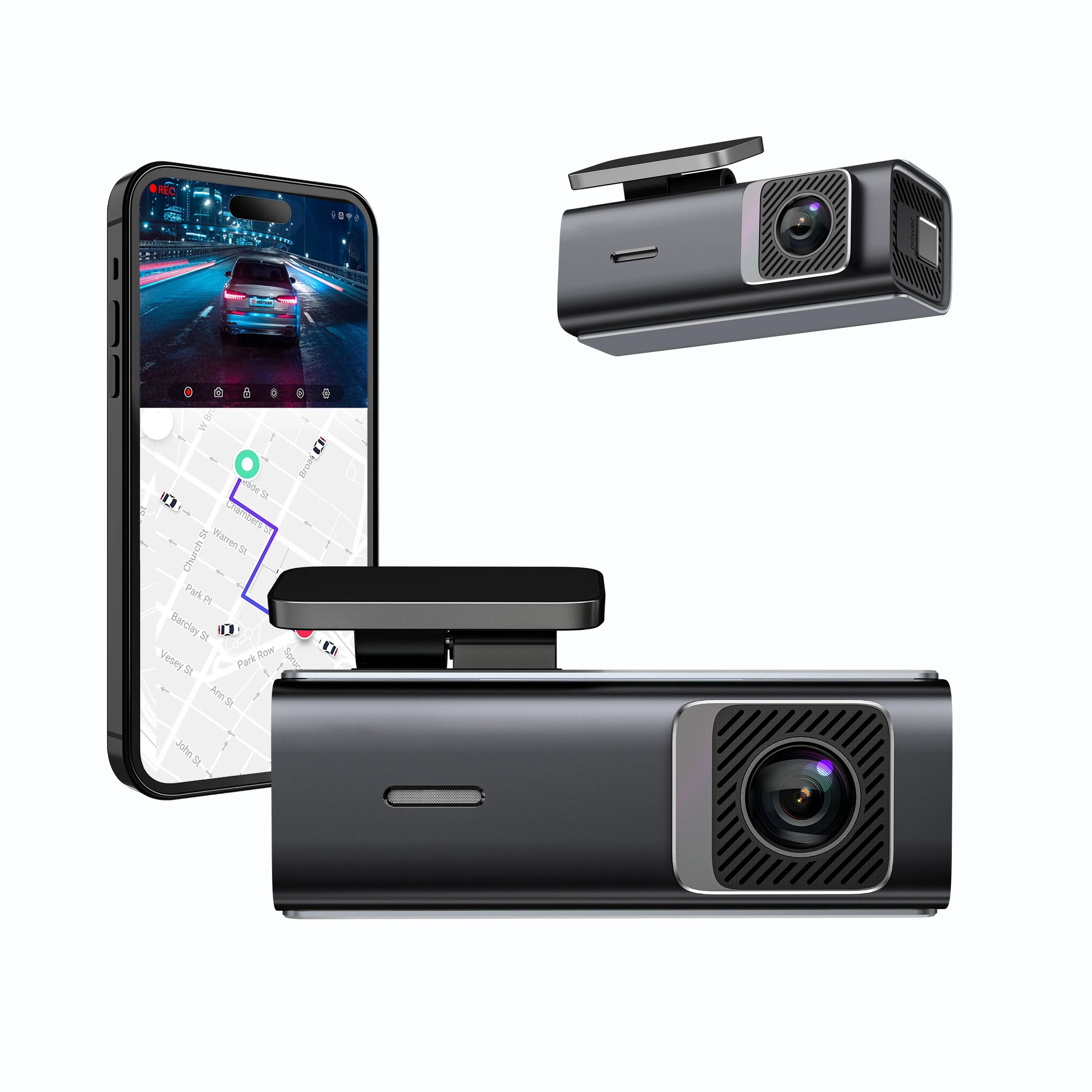 

Dashboard cam 1080p black box with voice WiFi and mobile app G sensor for 24-hour parking monitoring