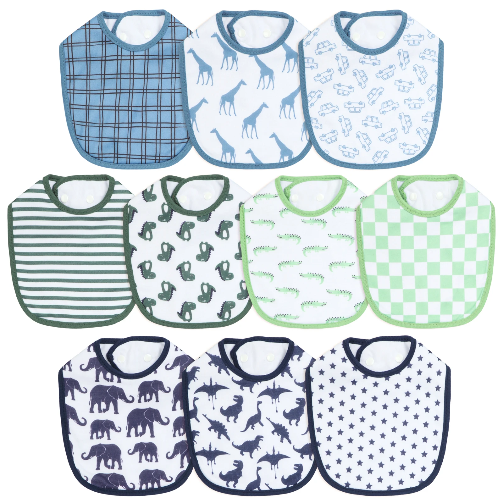 

10 штук мягких детских нагрудников для мальчиков, впитывающие нагрудники для младенцев при прорезывании зубов, для выделения слюны и кормления, гипоаллергенные и водонепроницаемые