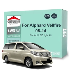 13Pcs Canbus LED Interior Light Bulb Kit For Toyota Alphard Vellfire 20 Series 2008 2009 2010 2011 2012 2013 2014 Vehicle Lamp