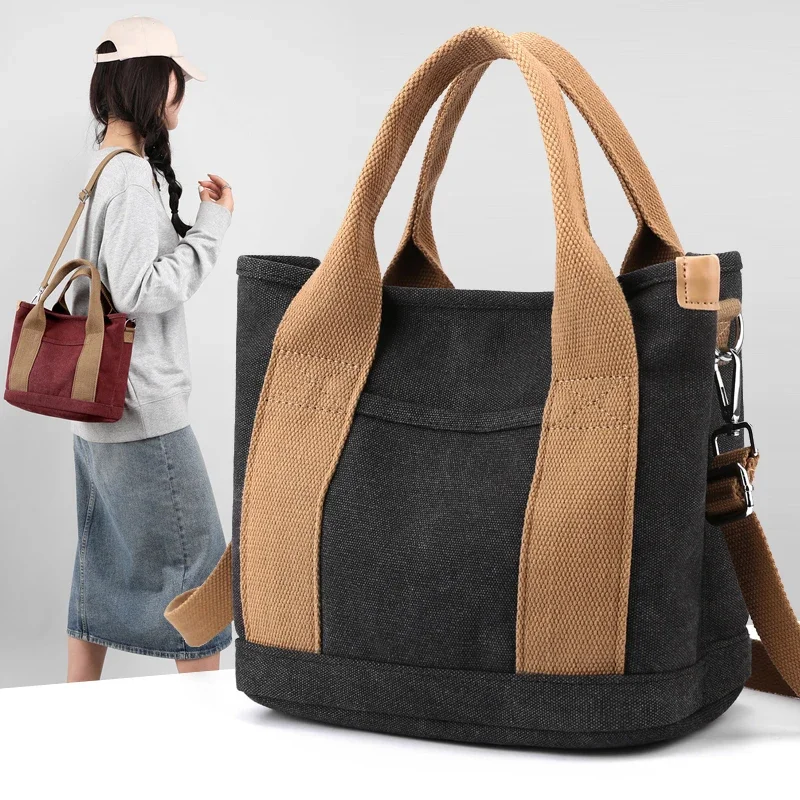 Yao Dong Borsa tote in tela multifunzionale Borsa a tracolla piccola a tracolla da donna Stile vintage portatile