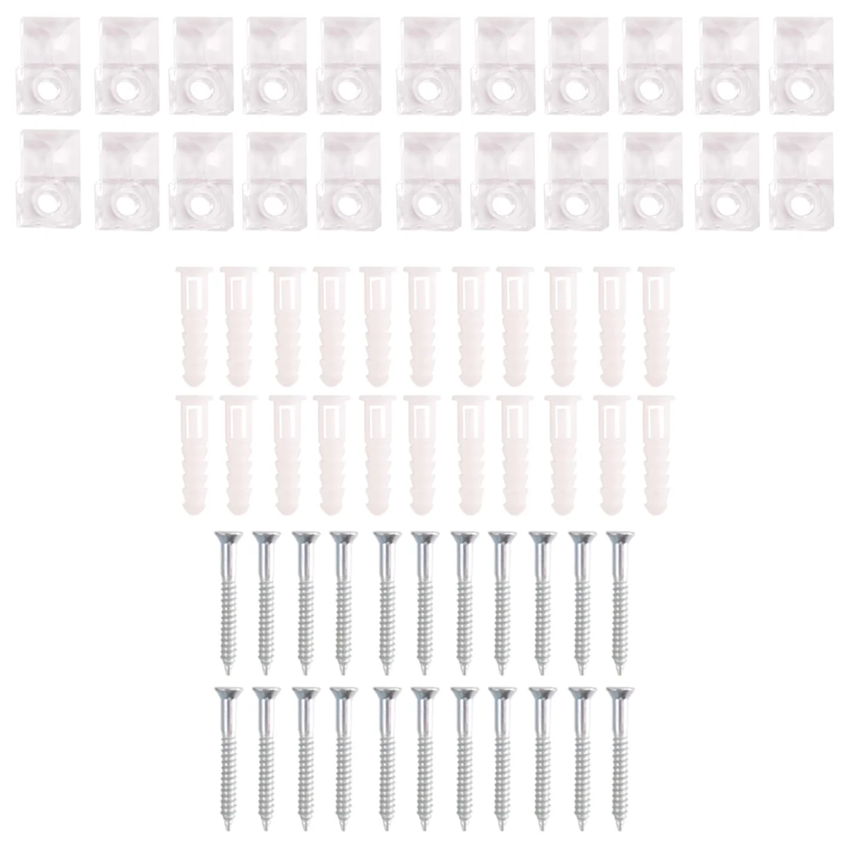 22 Sets of Mirror Holder Clips Kit Crystal Clear Plastic Mirror Clip Mirror Holder Clips Glass Retainer Clips Kit