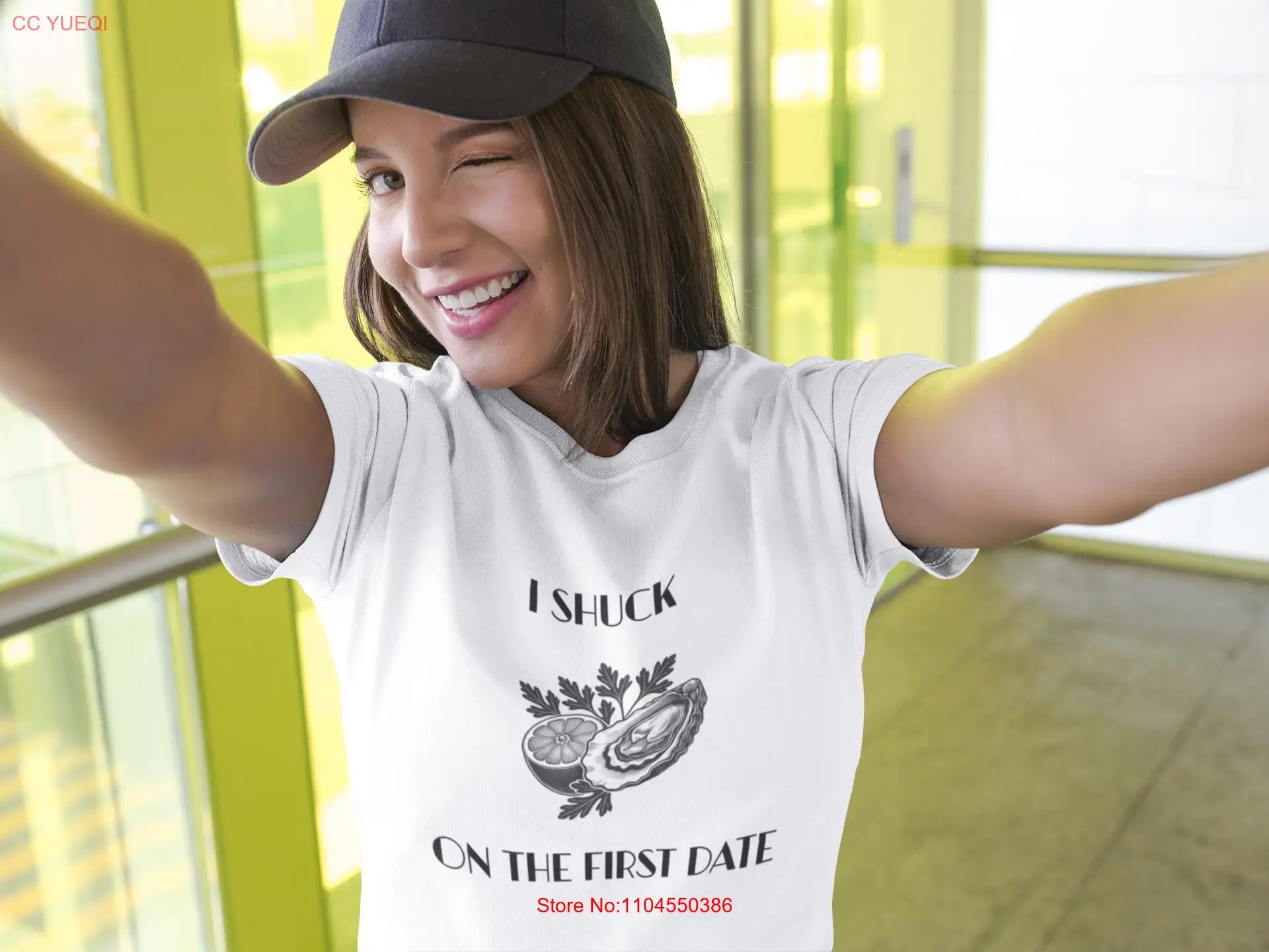 Funny Oyster T Shirt 'I Shuck On The First Date' Seafood Pun Shellfish Lovers Ocean Foodie Coastal Apparel