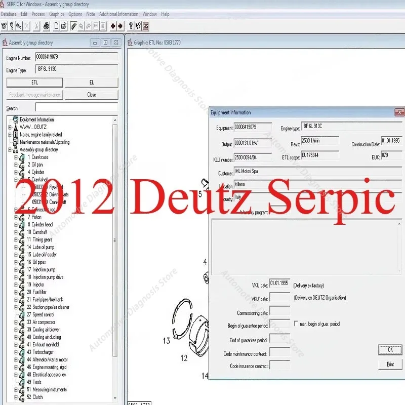 2026 hot selling newest  2012 Deutz Serpic Electronic Parts Catalogue for Deutz engines Deutz EPC