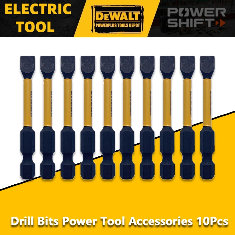 

DEWALT DWA2SL8IRB 10PCS IMPACT 8-10 Slotted Power Bit 1/4 Shank S2 Steel 2 in Length Drill Bits Power Tool Accessories