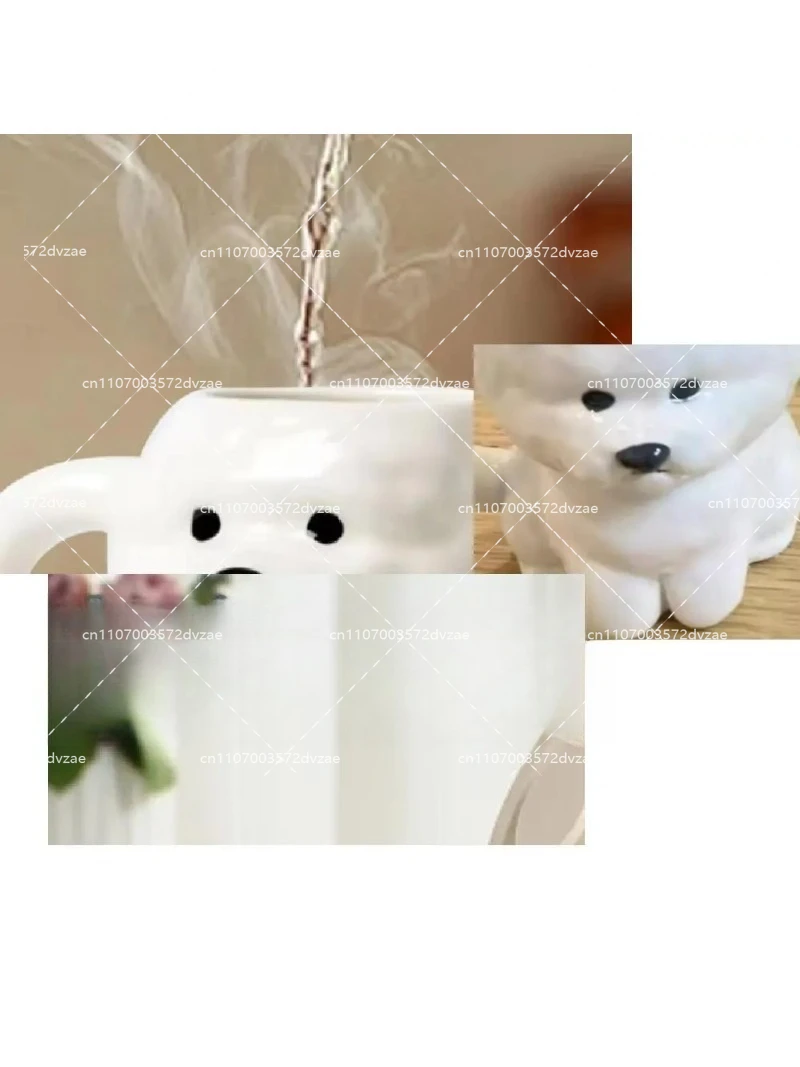 Cute Bichon Frise Dog Water Cup Novelty Creative Ceramic Mug Home Drinking Cup Birthday Couple Gifts