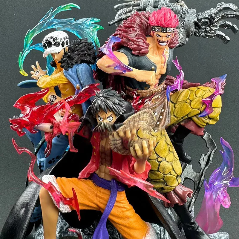 Figura de Anime de tres capitán genuino chico Ley Luffy acción 20cm estatua de Pvc decoración de escritorio colección modelo en Stock