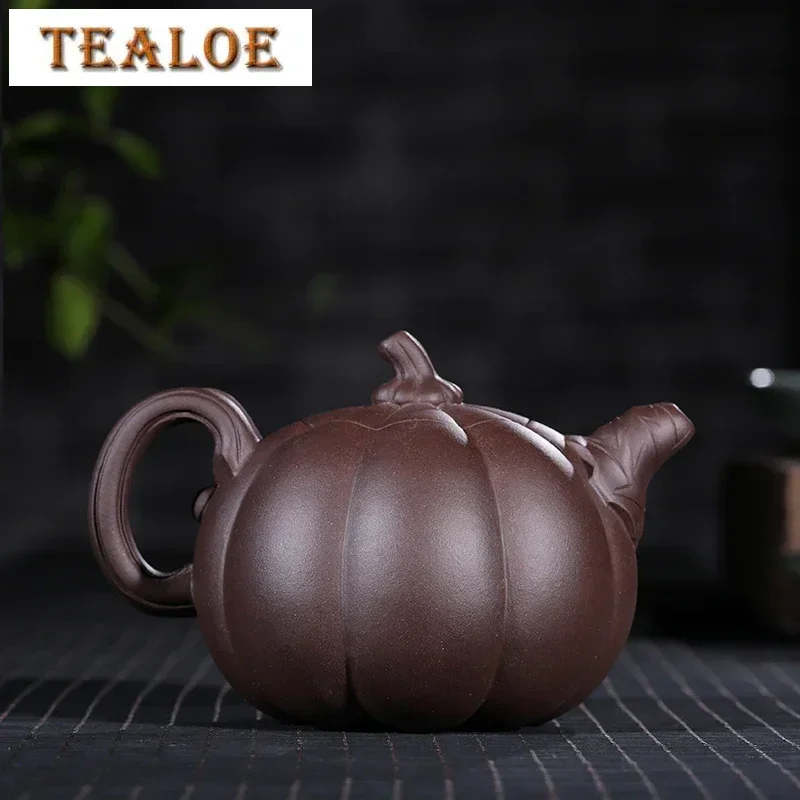 

1 шт., 340 мл, Исинский фиолетовый глиняный чайник, оригинальная рудная секция, грязь, креативный биометический чайник в форме тыквы, чайный сервиз Цзыша