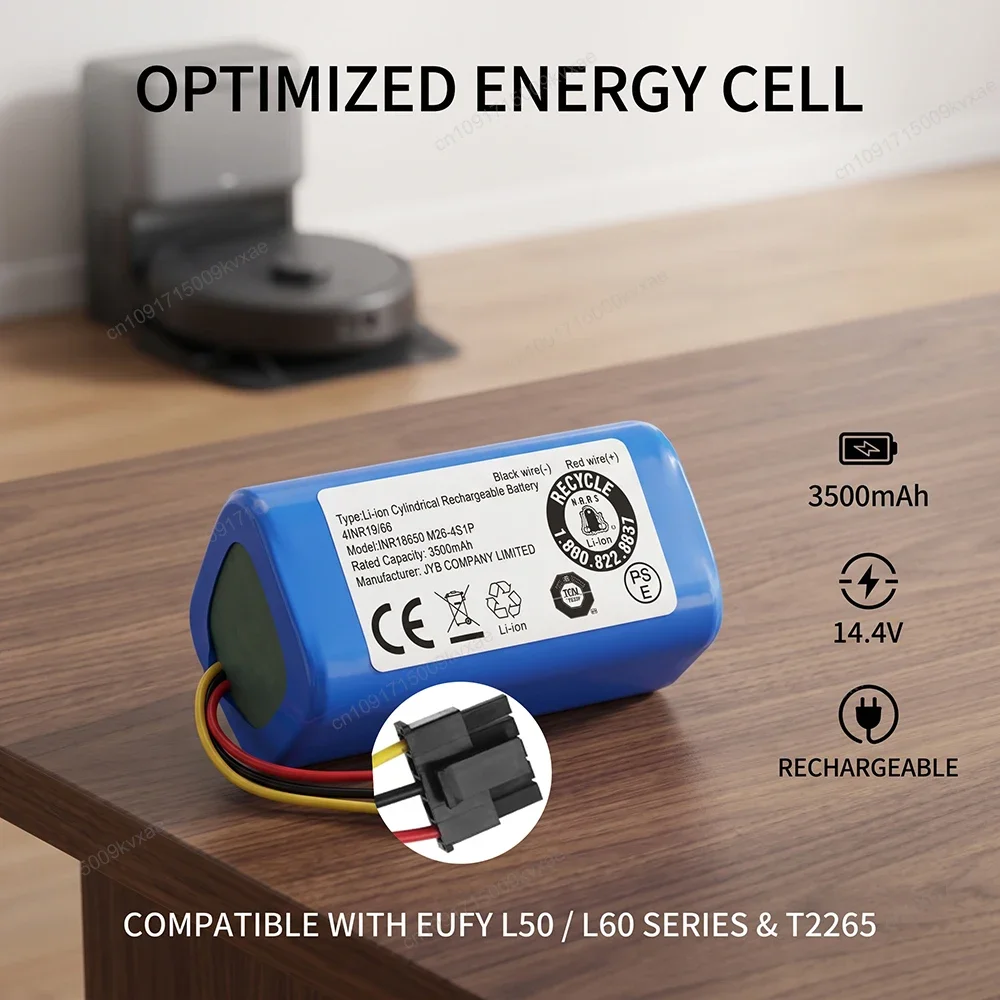 3500mAh 14.4V Replacement Battery for iRobot Roomba Combo Essential Y0110 Y0140 for Eufy L60 L50 SES Hybrid AK330 Vacuum Cleaner