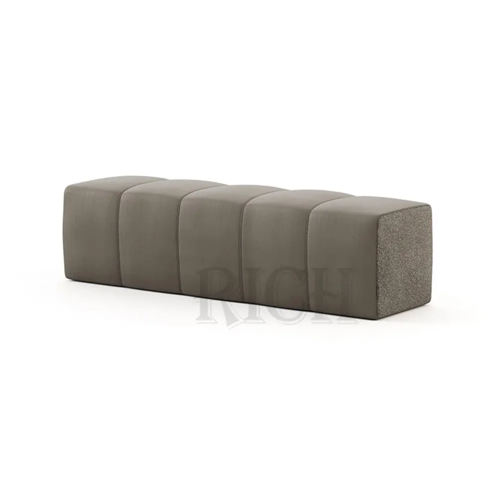 Home Decor Long Grey Footstool Accent Sofa Bench Ottoman Living Room Modern Gray Bedside Ottoman Bench Seat Bed End Stool