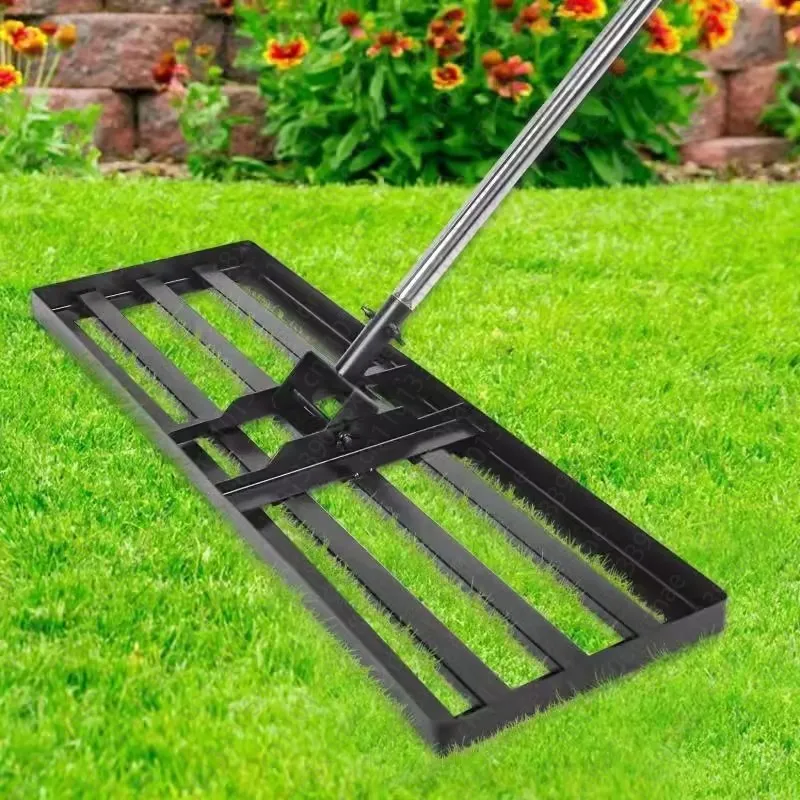 Lawn leveling rake, soil fertilizer, garden farm, vegetable stand, push and pull floor leveler, gravel, sand spreading