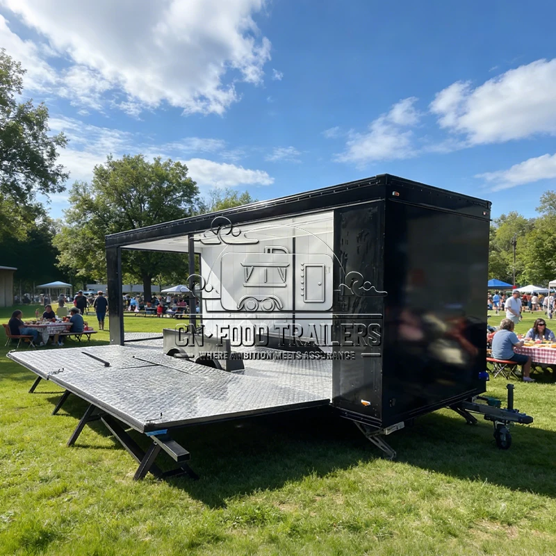

CN Food Trailer Custom Built Retro Vintage Food Truck Mobile Drinks Bar And DJ Booth For Outdoor Events Stage Trailer