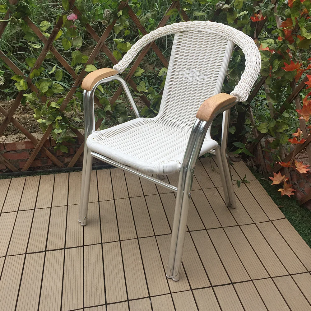 

Outdoor rattan chairs Courtyard balcony garden rattan armchairs can be stacked outside the dining room dining chairs