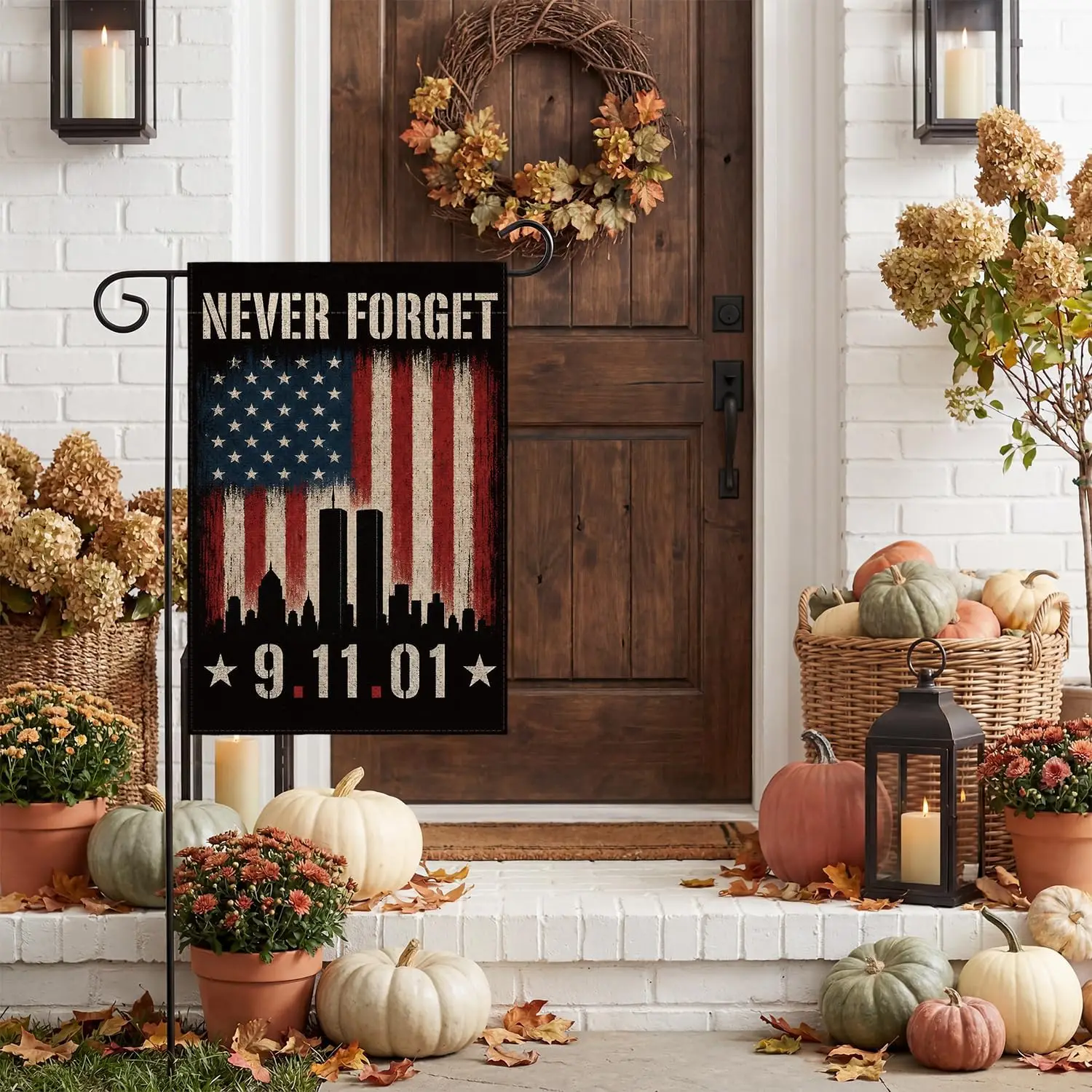 AVOIN colorlife 911 Never Forget Patriot Day Garden Flag 12x18 Inch | Double Sided, Weather & Fade Resistant, Yard Outdo llp