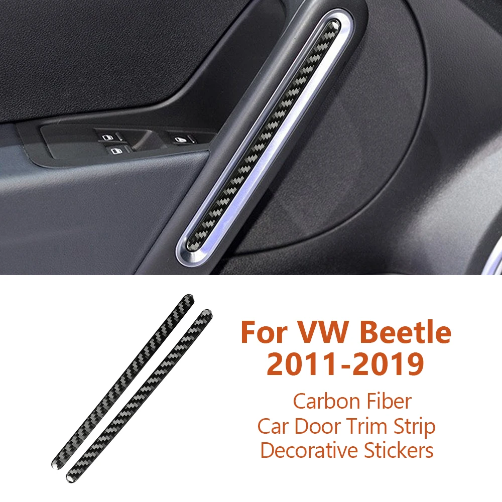 

For Volkswagen VW Beetle 2011-2019 Carbon Fiber Car Door Trim Strip Decorative Stickers Auto Interior Modification Accesorios