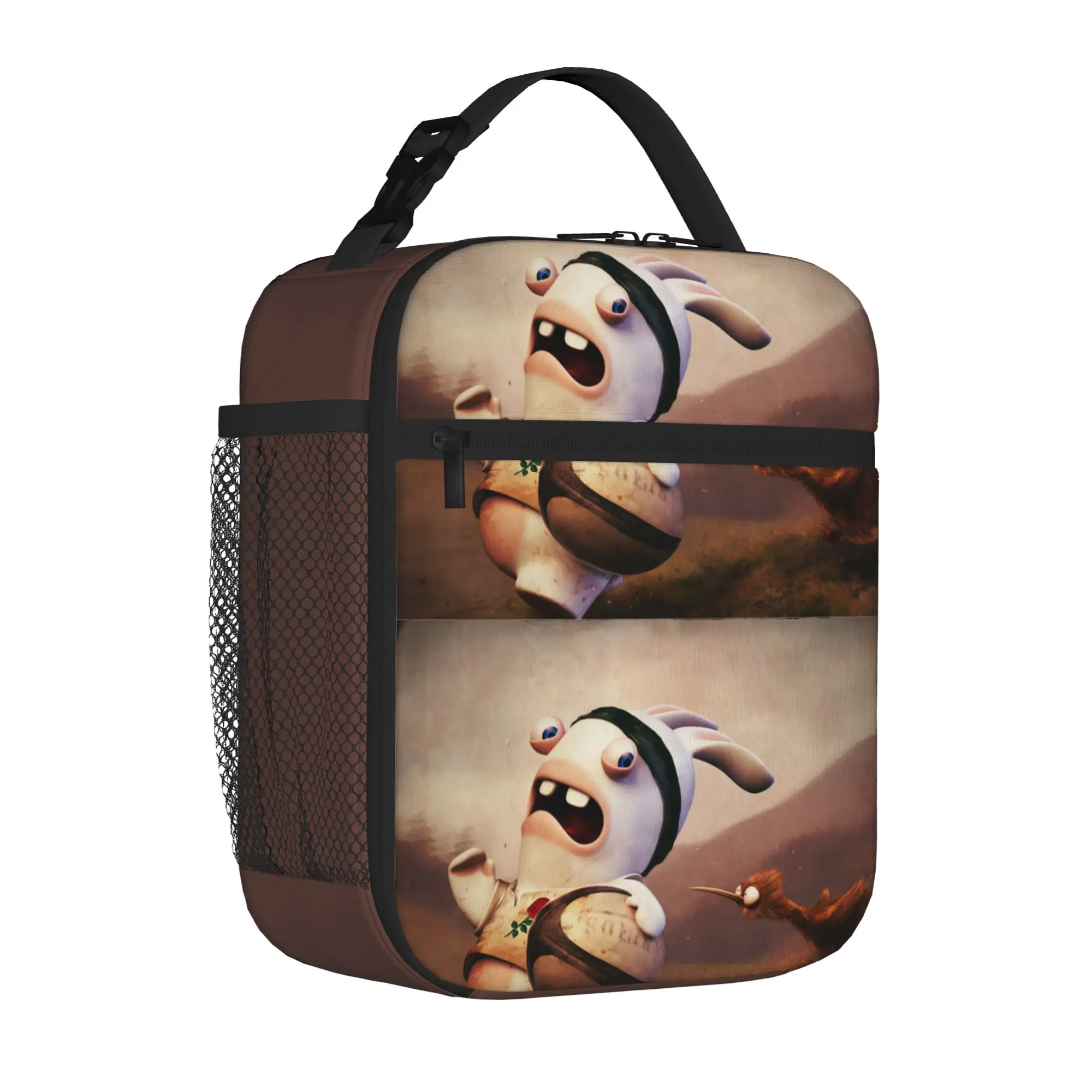 1 Piece For Students Food Container rabbit Portable Pocket Raving Rabbids Zipper Closure Aluminum Foil Food Pouch For Travel