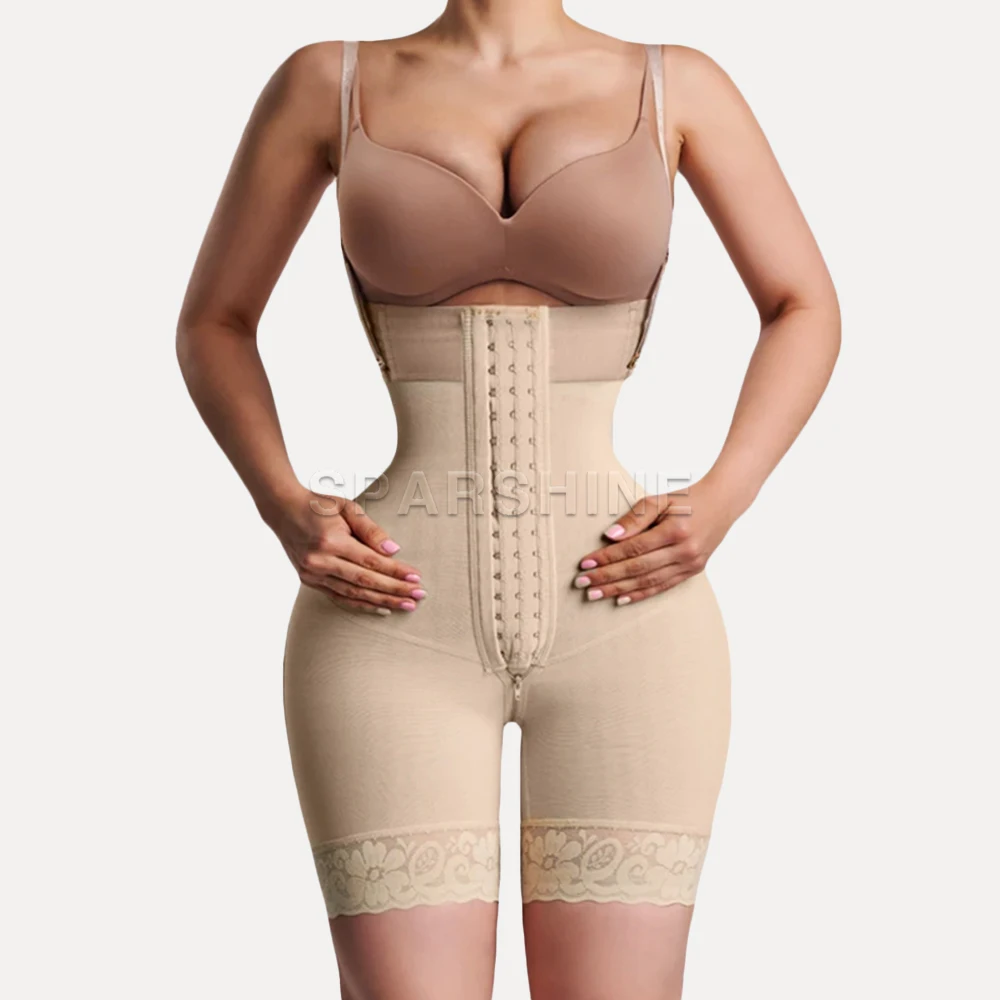 Women Adjustable shoulder strap Body Hourglass Girdle - Rib-height, Mid-leg Women Waist tight hip lifting pants