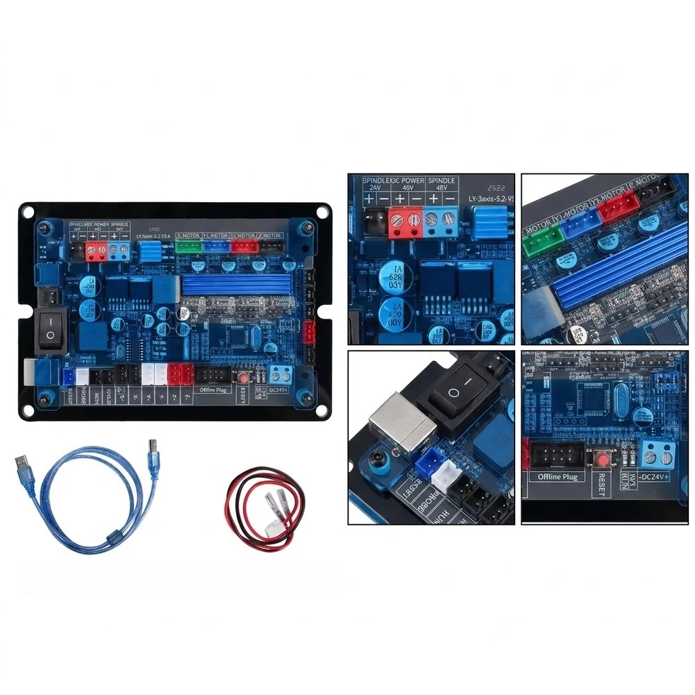 For CNC Control Board 32 Bit 3 Axes With Complete Terminal Set for Limit Switches Spindle and Module Connections