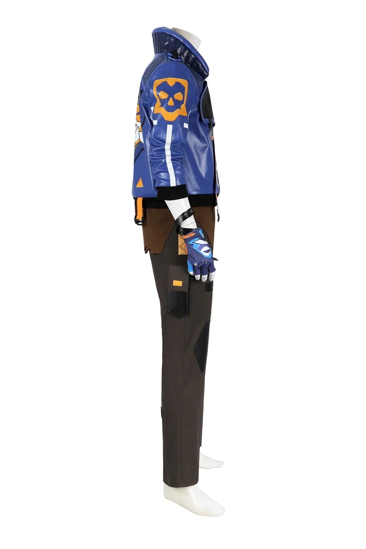 Jogo valorant yoru cosplay traje para homem fantasia jaqueta azul calças superiores máscara conjunto completo uniforme de combate roupas de festa de halloween