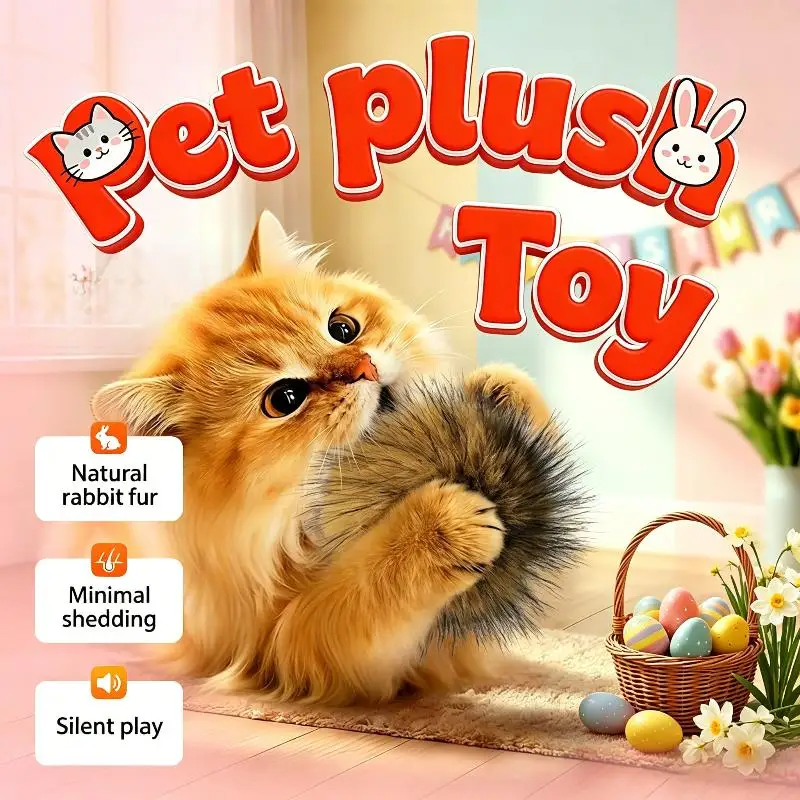 Cat Toy Faux Rabbit Fur Ball,2026 New Soft Rabbit Fur Catnip Balls,Fluffy Catnip Toy For Indoor Cats,Washable & Fun To Chase