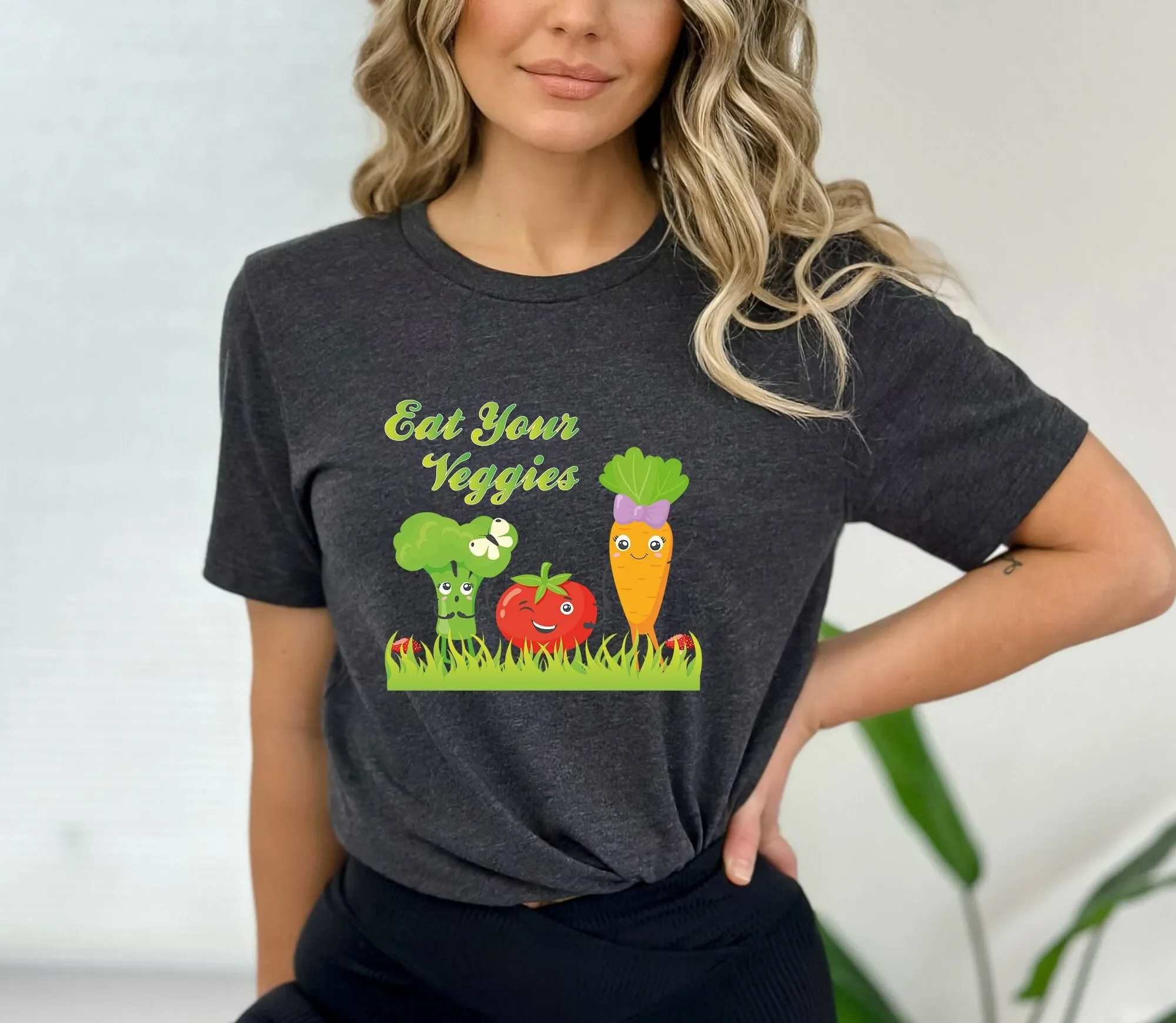 Eat Your Veggies T Shirt Vegan Organic Farm Plant Lover Vegetarian Sweat Aesthetic