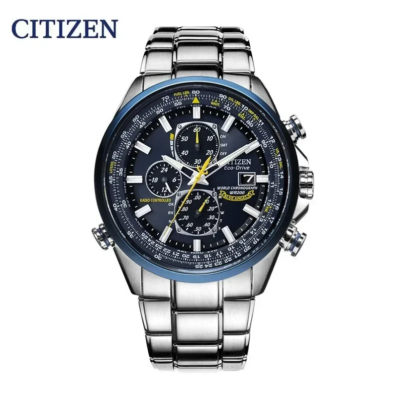 Brand CITIZEN Men Watch Blue Angel Quartz Luxury Shockproof Stainless Steel Dual Display Automatic Time Outdoor Sports Watches