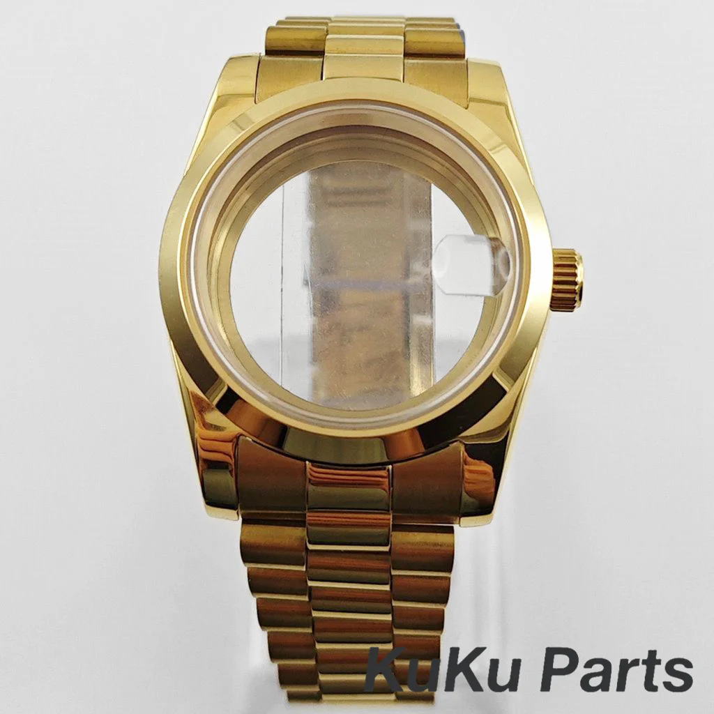 الذهب الرئاسية سوار NH35 36 مللي متر/40 مللي متر الياقوت ساعة كريستال الحال بالنسبة NH34 NH35 NH36 NH38 NH70 NH72 PT5000 ETA2824 حركة