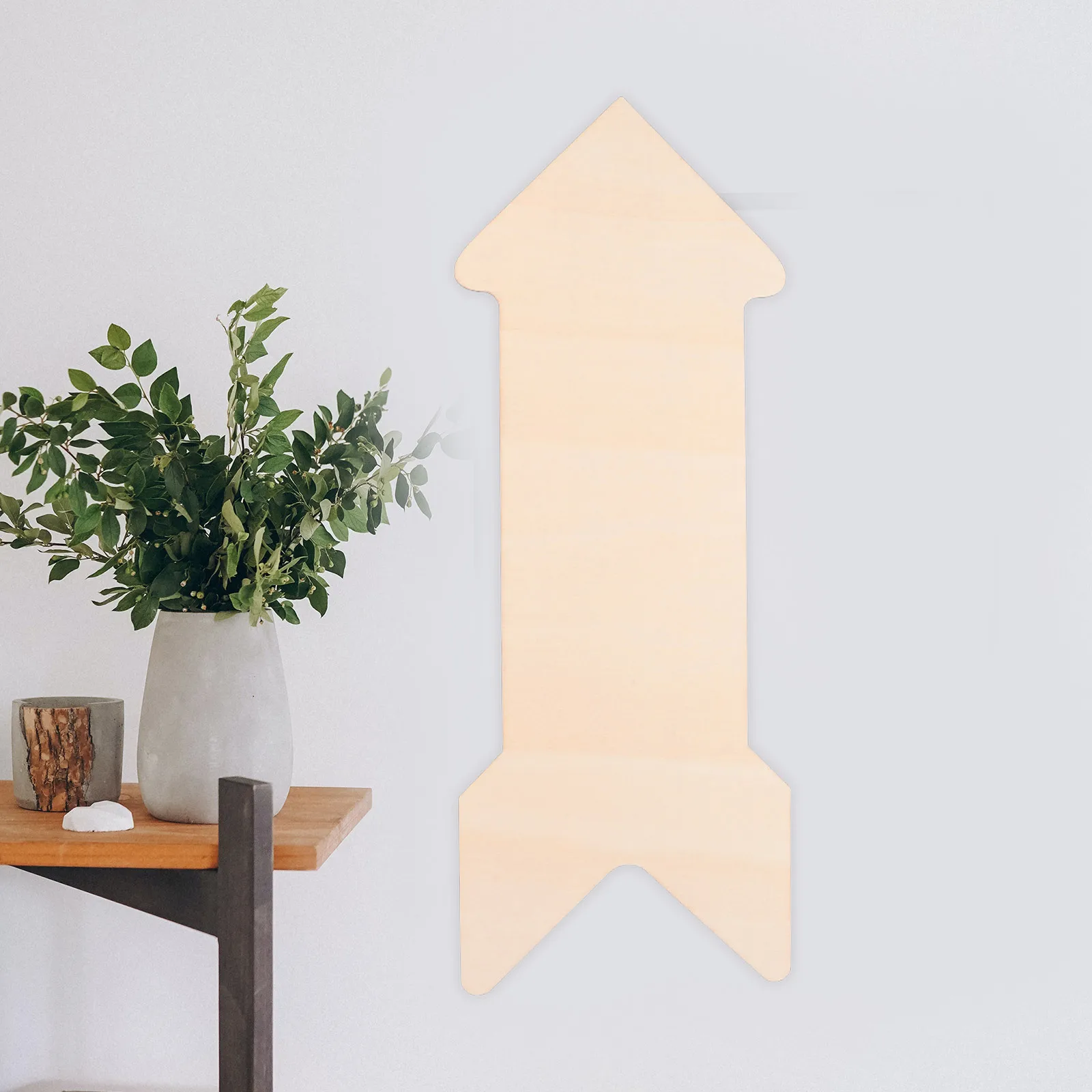 4pcs Arrow Shape Wood Slices For Diy Crafts Thickened Unfinished Wooden Cutouts Smooth Natural Blank Plaques Decorative Arrow