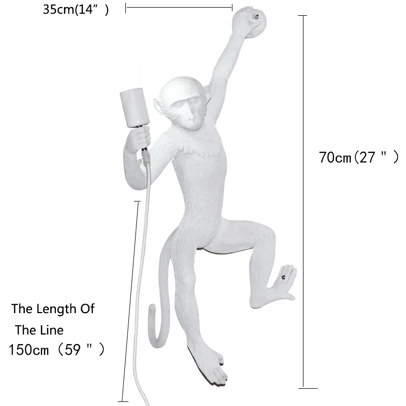 Imagem -06 - Retro Macacos Pendurados Led Luzes de Parede Várias Cores Sconce Lâmpada de Fundo Quarto Sala de Estar Hotel Iluminação de Cabeceira