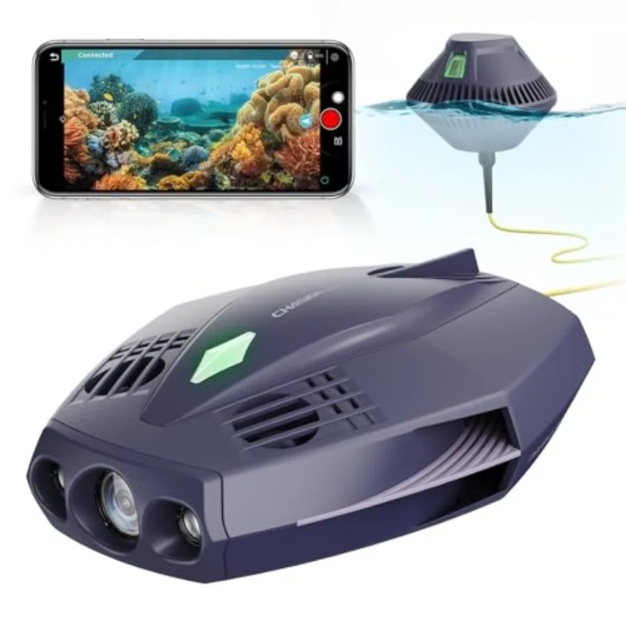 

Underwater drone for recreational diving, ABS plastic, lightpurple, palm-sized with 1080p HD camera and real-time APP remote co