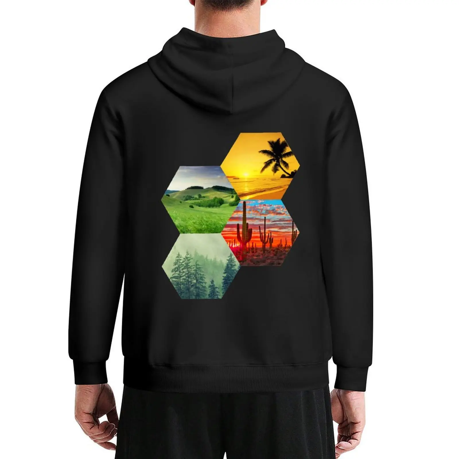 

Land Biome Honeycomb Hexagonal Design Hoodie clothes for men mens clothes men clothing men's winter sweater anime hoodie