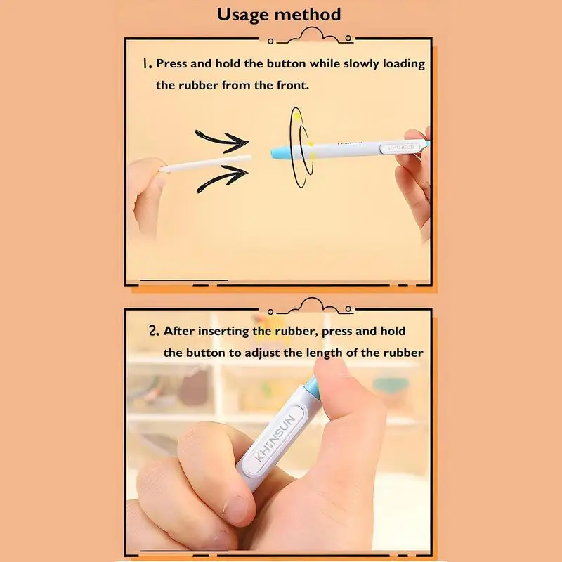 Retractable Erasers Pen Style Eraser Rubber Eraser With Retractable And Push-up Function Pencil Eraser With Retractable Design