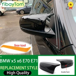 For BMW x5 E70 x6 E71 2008 2009 2010 2011 2012 2013 Car Side Wing Mirror Cover Rear-View Caps Black high quality types