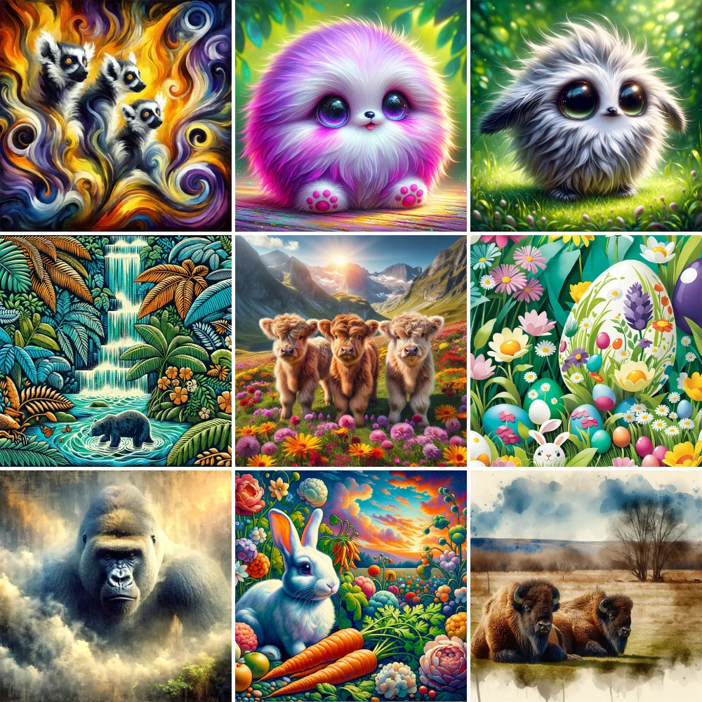 

Animal American Bison Cross-Stitch Full Kit DIY Embroidery Needlework Handiwork Hobby Handicraft Home Decor For Adults Different