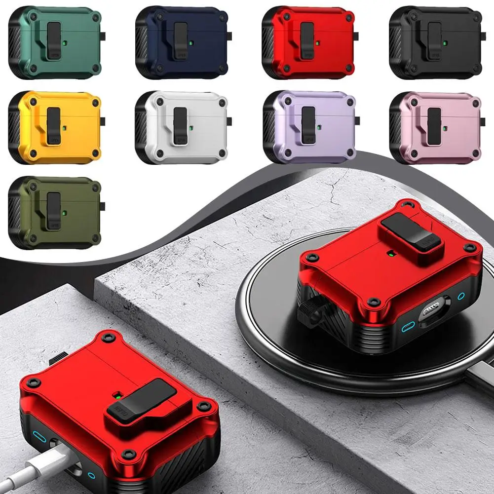 High-strength PC Flexible TPU Protective Case For AirPods Pro 3 Protective Case Perfect Fit Shockproof Hook Protective Case