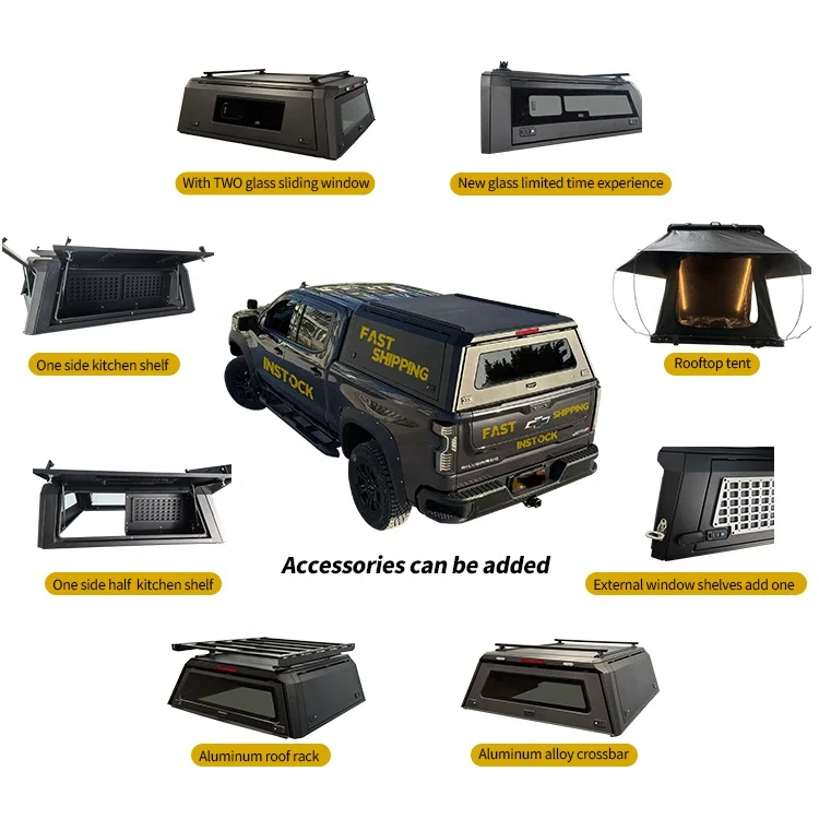 

CoolCar Truck Topper UTE Водонепроницаемый TRUCK CANOPY для Chevy SILVERADO 1500 5 футов 2020+ CANOPY Противоугонный Hardtop Food Truck Accesso