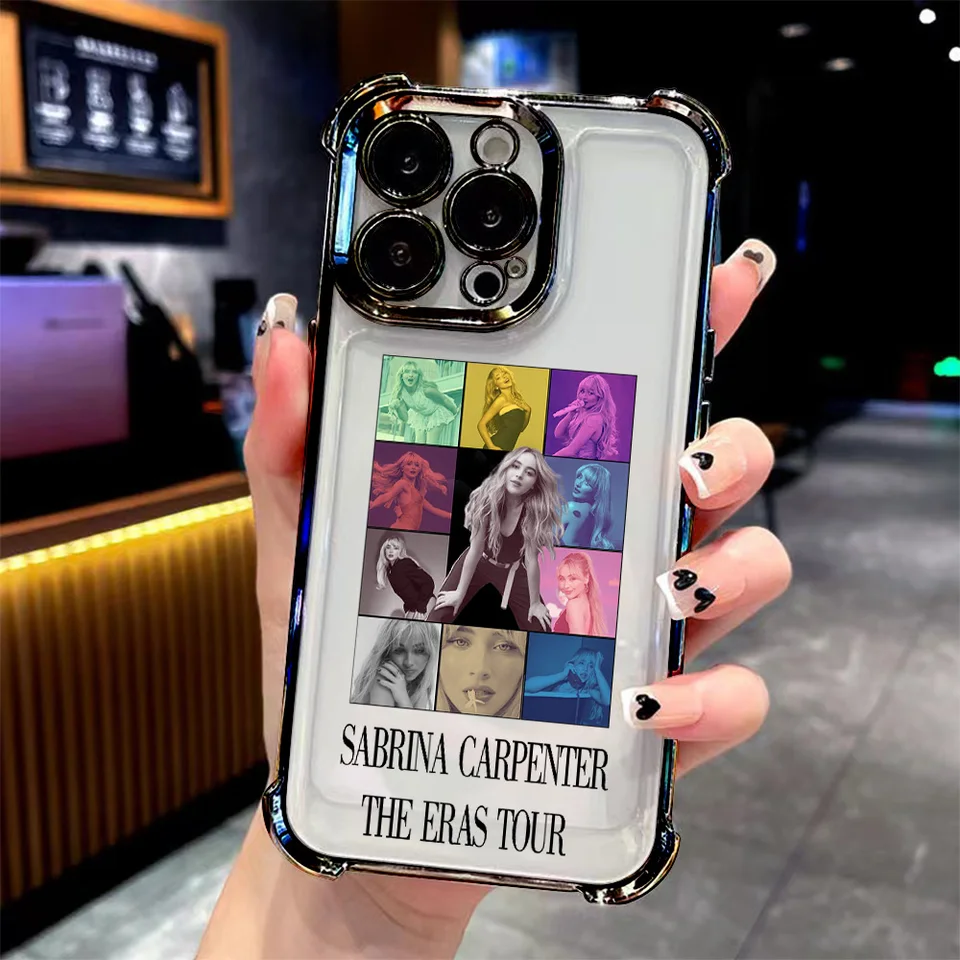 Singer S-Sabrina C-Carpenter Plating Phone Case For iPhone 16e 16 15 14 13  12 11 Pro Max X XR 7 8 6 Mini Plus Anti-Fall Cover - AliExpress 202192403