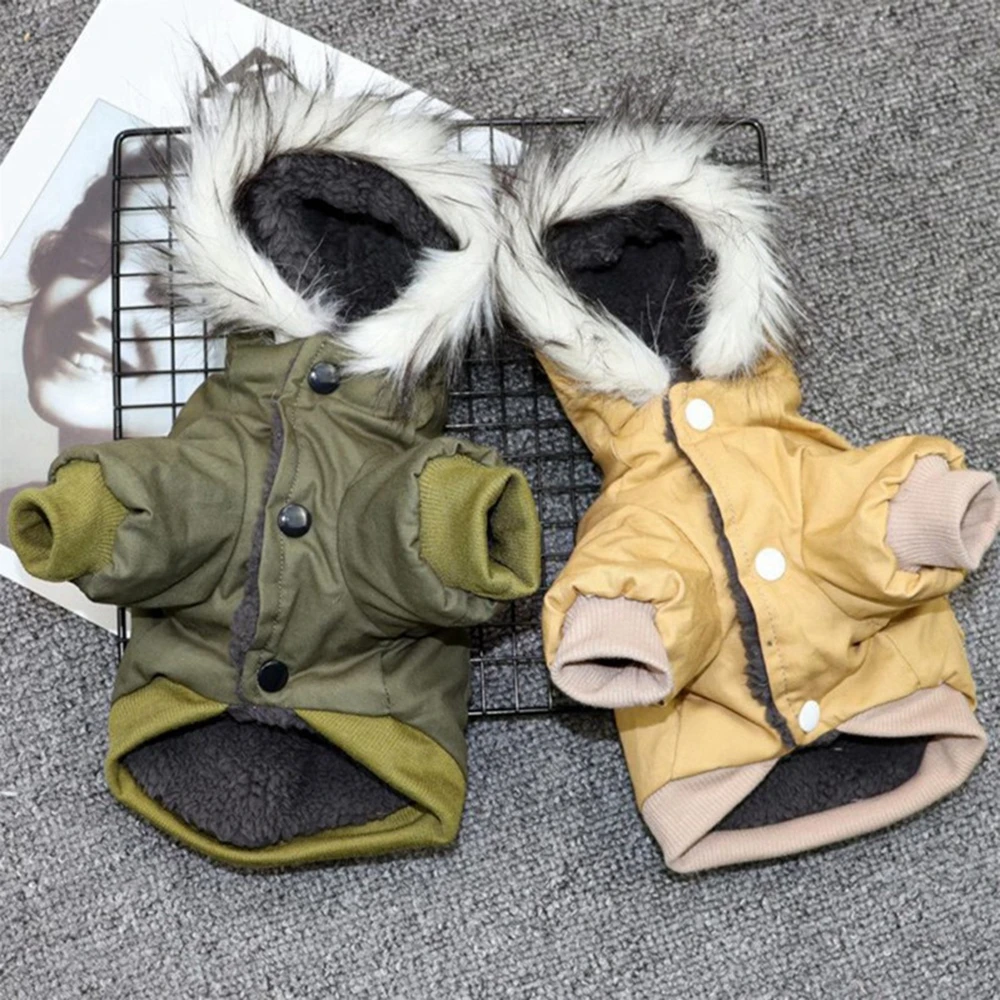Wintermode Haustier-Hundejacken für kleine und mittelgroße Hunde, verdickt, warm, Chihuahua, Yorkies, Kapuzenpullover, Haustiermäntel, Kleidung