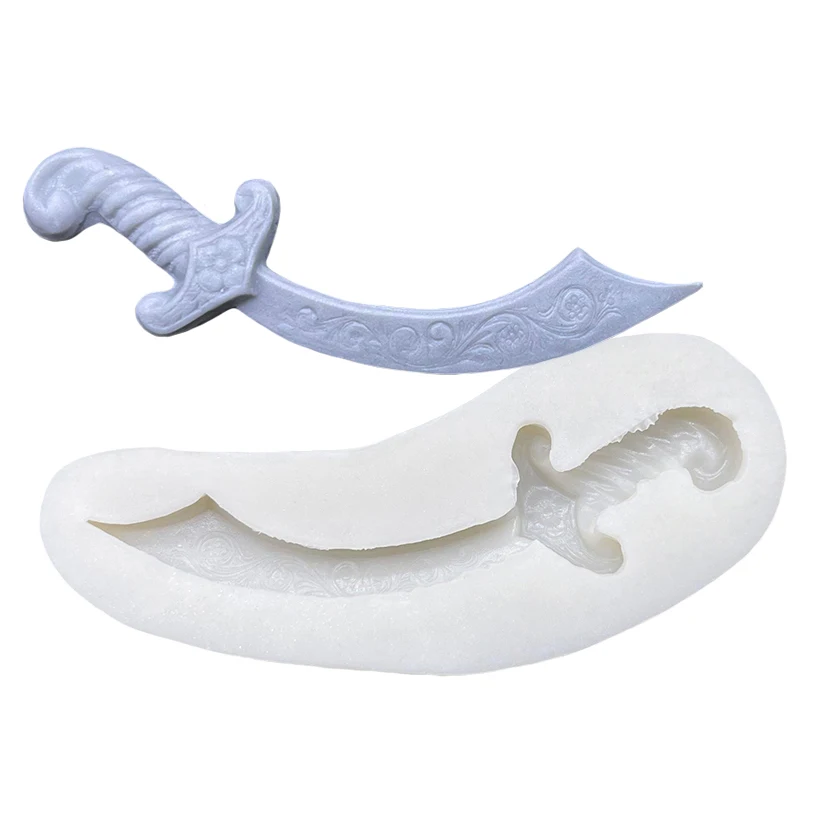 Cuchillo de espada de silicona para hornear pasteles, molde para repostería de Chocolate, magdalenas, herramientas de resina, Fondant, herramientas de decoración de pasteles