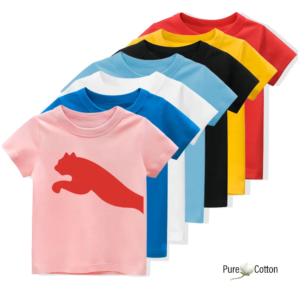 Boys outdoor daily sports short-sleeved T-shirt clothing Summer children casual comfort light short-sleeved 100% cotton