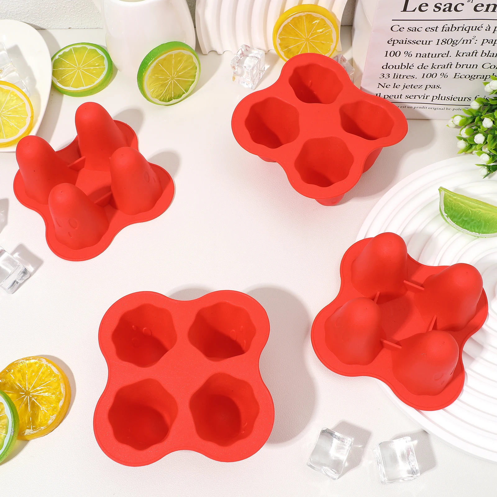 

4 шт. формы для кубиков, силиконовые трафареты для лотков на Хэллоуин, вечерние, простые в использовании, уникальная форма для ледяных напитков, семейных встреч, пляжа