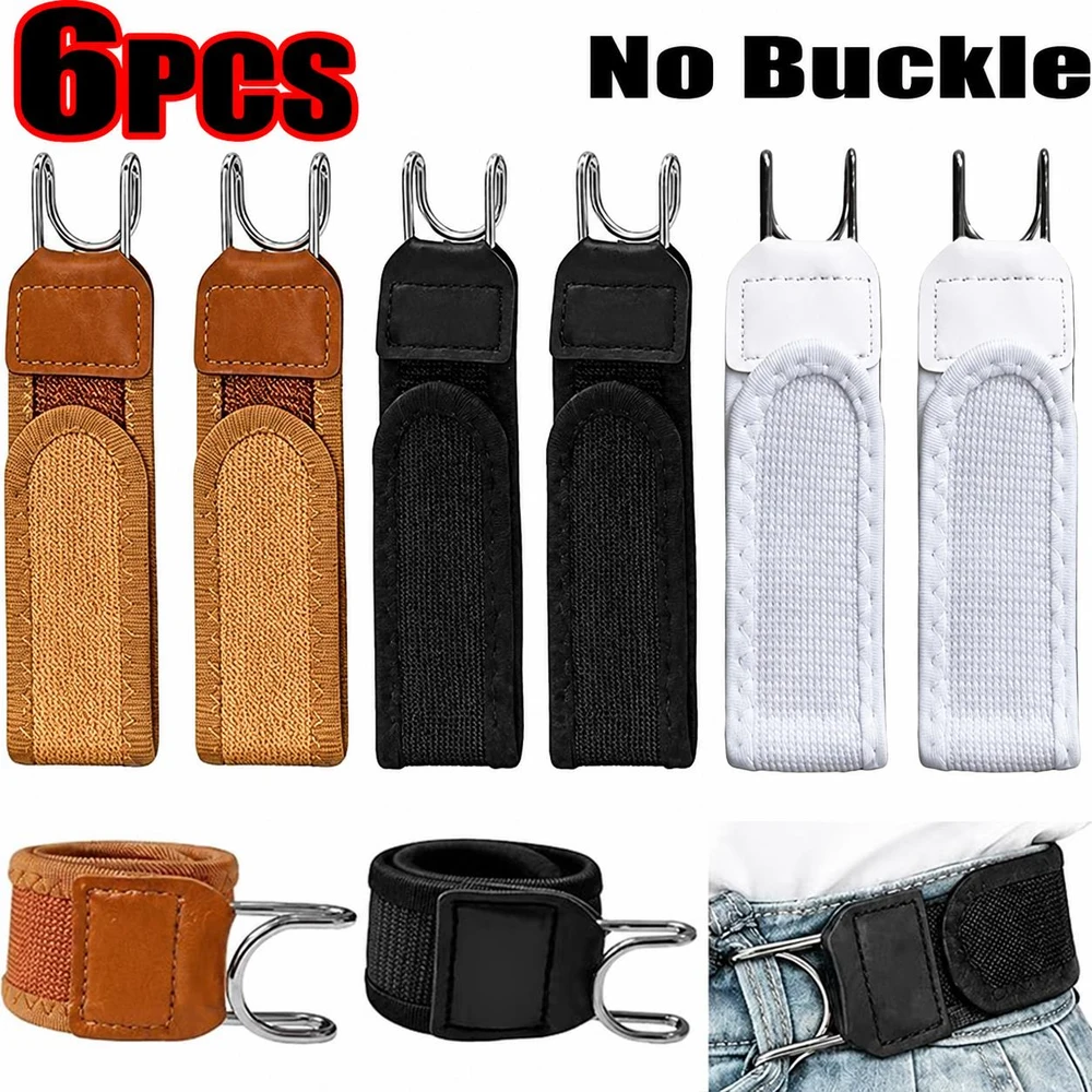 Newest Adjustable Buckleless Belt Hook Elastic Pant Waist Metal Buckle-Free Waist Belt For Men's Gift Casual Belt With No Buckle